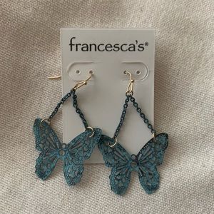NWT Francescas dangly butterfly earrings